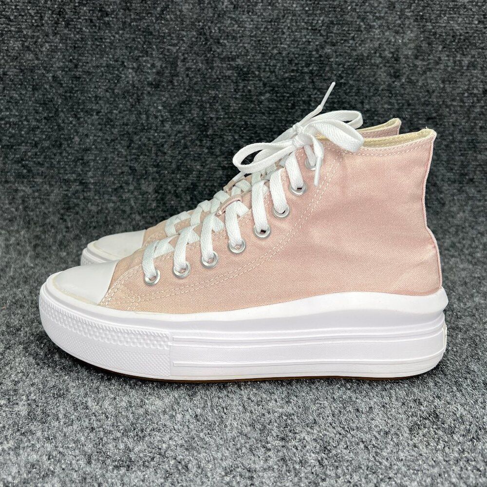 Converse Move Sneakers Women's 7.5 Light Pink Chuck Taylor All Star Hi Top Shoes - Picture 4 of 12